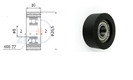 Polyurethanrollen D.:26,5 mm ,D:8 mm